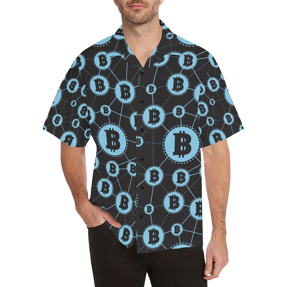 Cryptocurrency Pattern Print Design 02 Men's Hawaiian Shirt