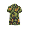 Bird Of Paradise Pattern Print Design BOP013 Men's Short Sleeve Button Up Shirt