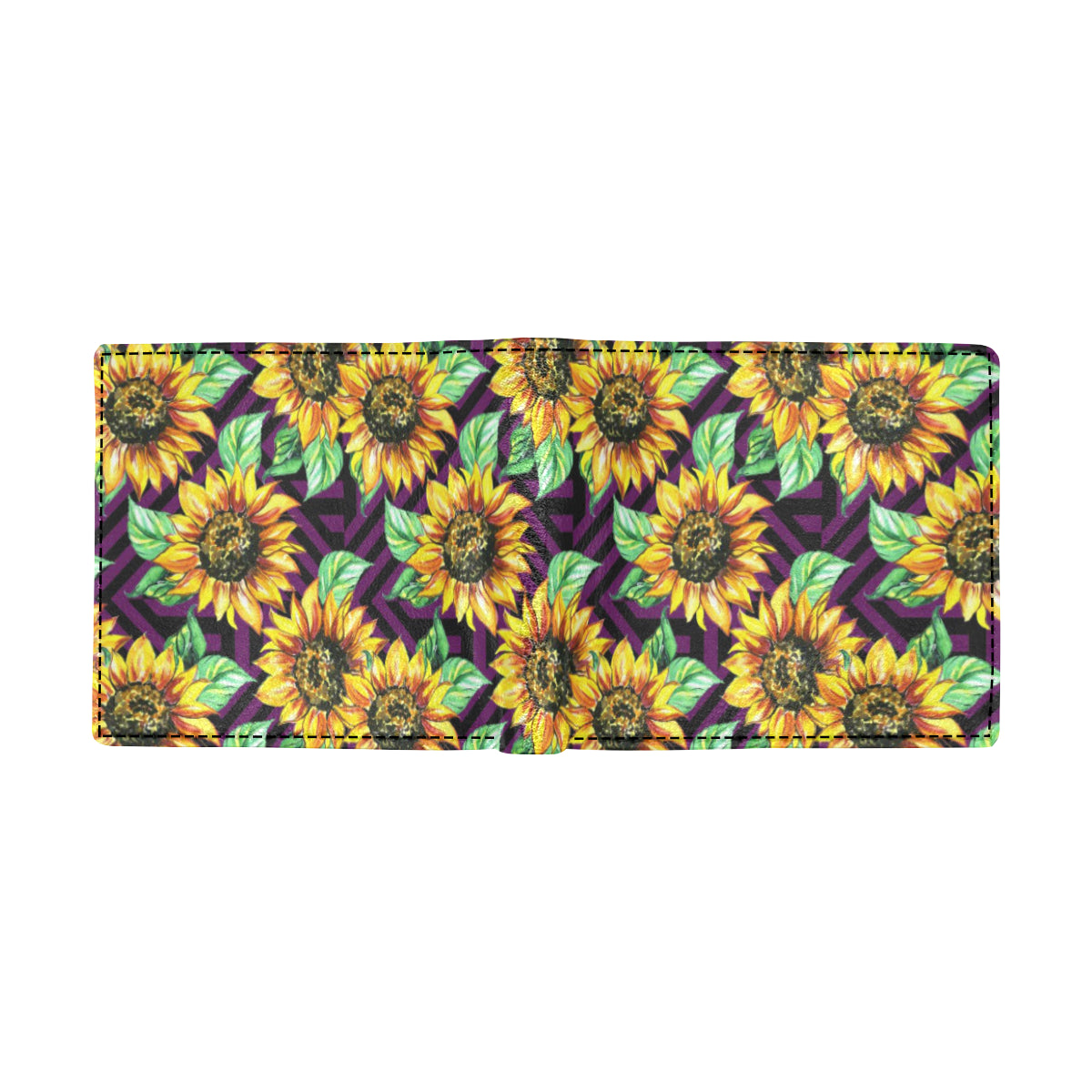 Sunflower Pattern Print Design SF012 Men's ID Card Wallet
