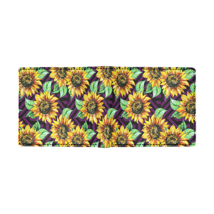 Sunflower Pattern Print Design SF012 Men's ID Card Wallet