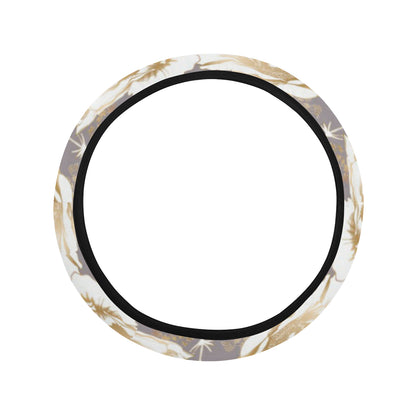 Anemone Pattern Print Design AM05 Steering Wheel Cover with Elastic Edge