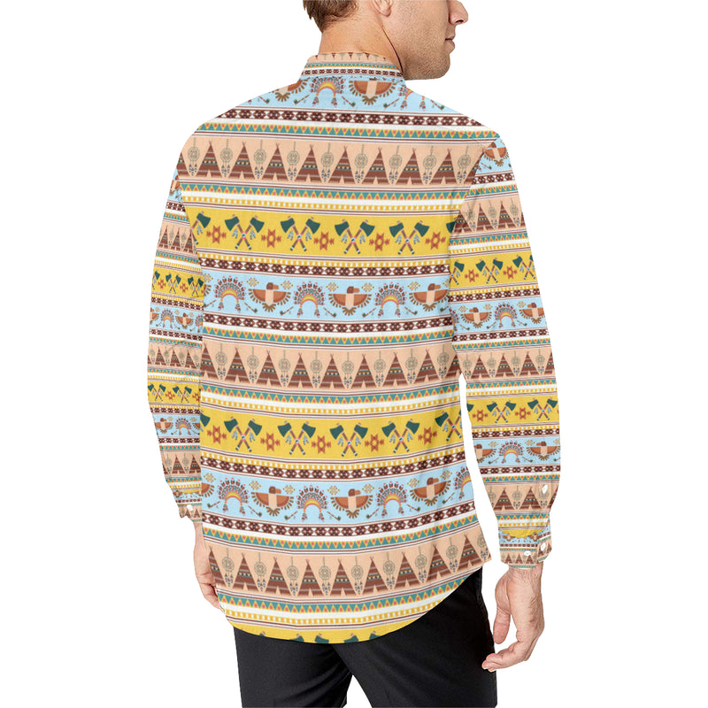 Native American Pattern Design Print Men's Long Sleeve Shirt