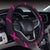 Giraffe Pink Background Texture Print Steering Wheel Cover with Elastic Edge