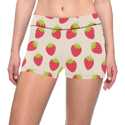 Strawberry Pattern Print Design SB02 Yoga Shorts