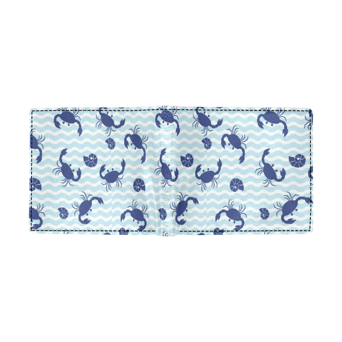 Crab Pattern Print Design 04 Men's ID Card Wallet