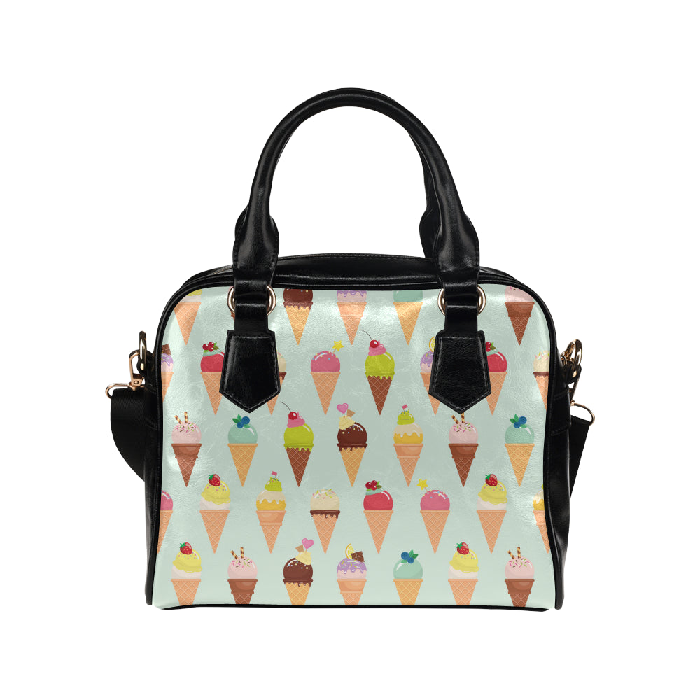 Ice Cream Pattern Print Design 03 Shoulder Handbag
