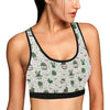 Cactus Pattern Print Design 04 Sports Bra