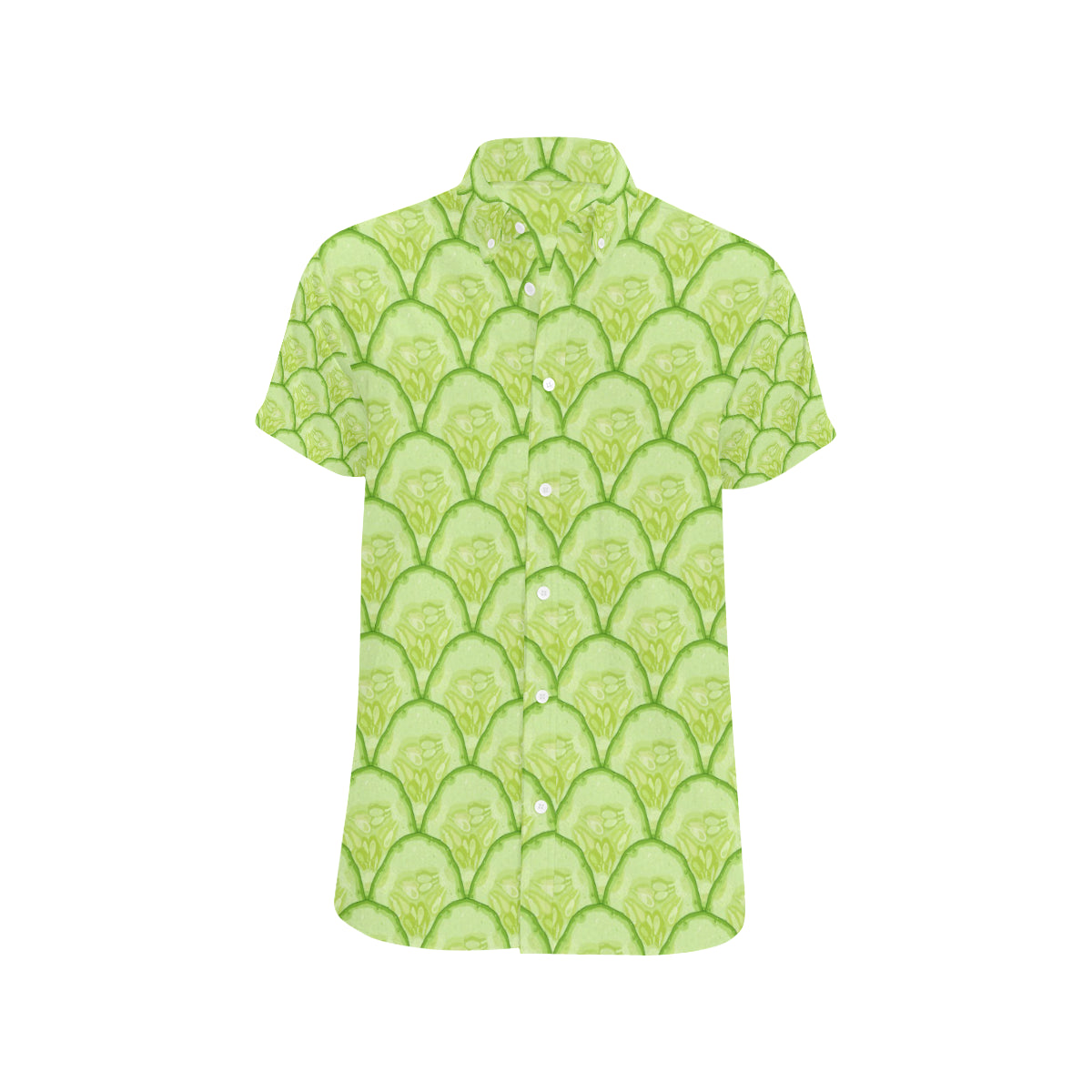 Cucumber Pattern Print Design CC04 Men's Short Sleeve Button Up Shirt