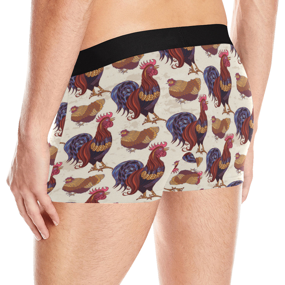 Rooster Pattern Print Design A03 Men's Boxer Briefs