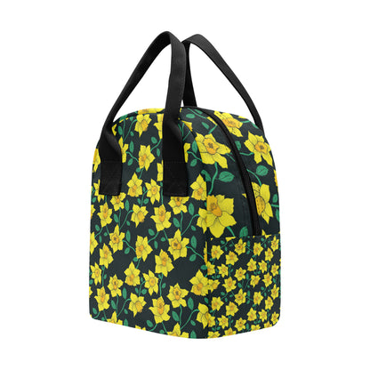 Daffodils Pattern Print Design DF03 Insulated Lunch Bag