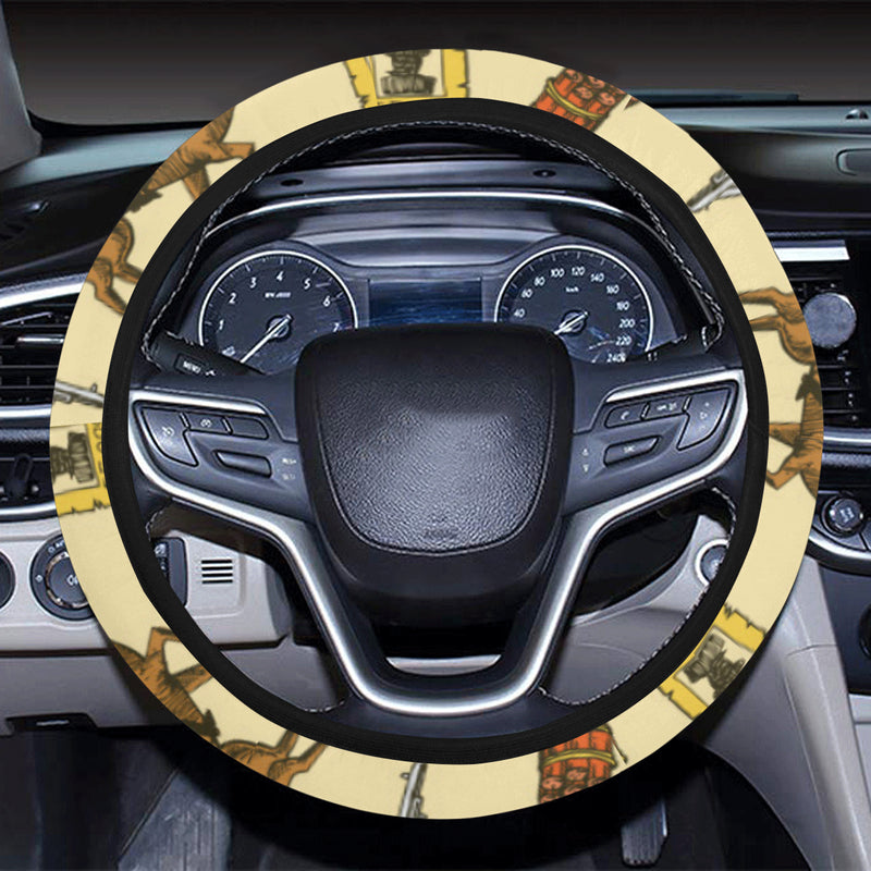 Cowboy Pattern Print Design 04 Steering Wheel Cover with Elastic Edge