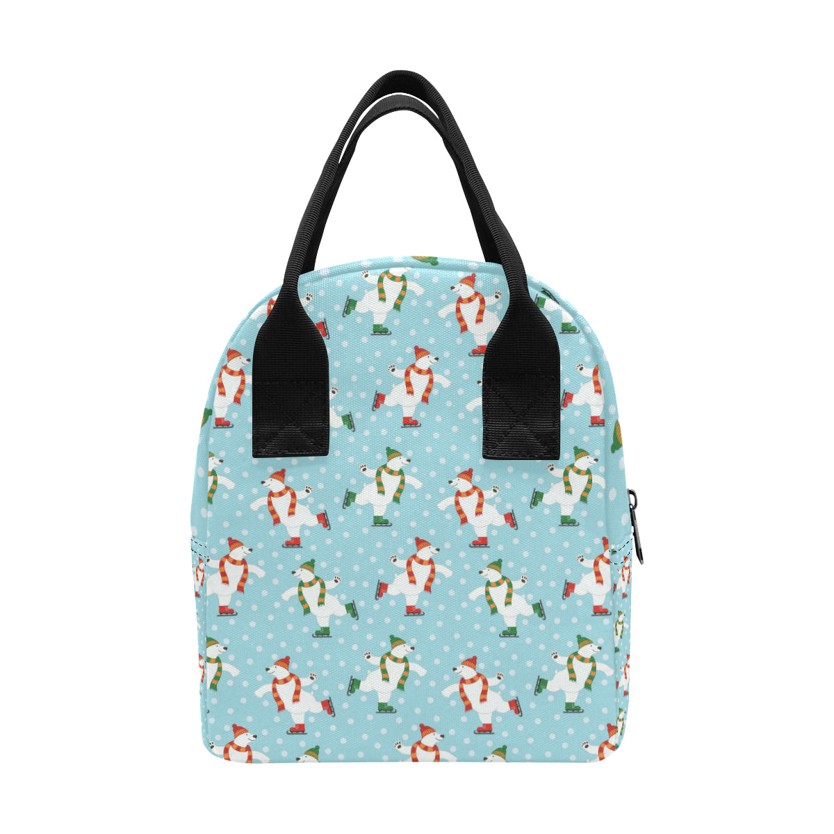 Polar Bear Pattern Print Design PB07 Insulated Lunch Bag