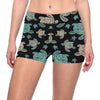 Sea Turtle Stamp Pattern Yoga Shorts