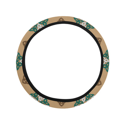 Celtic Pattern Print Design 08 Steering Wheel Cover with Elastic Edge
