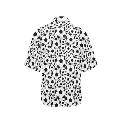 Soccer Ball Print Design LKS301 Women's Hawaiian Shirt