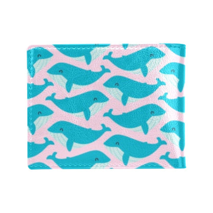 Whale Print Design LKS302 Men's ID Card Wallet