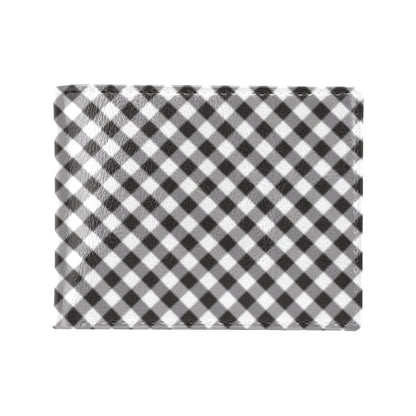 Gingham Print Design LKS402 Men's ID Card Wallet