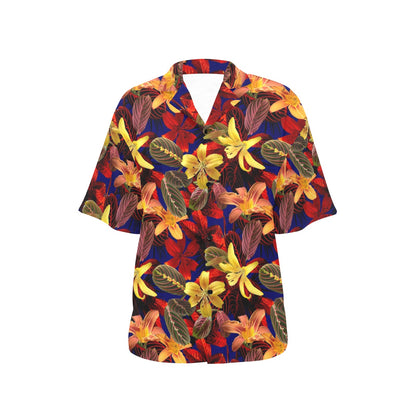 Lily Pattern Print Design LY014 Women's Hawaiian Shirt
