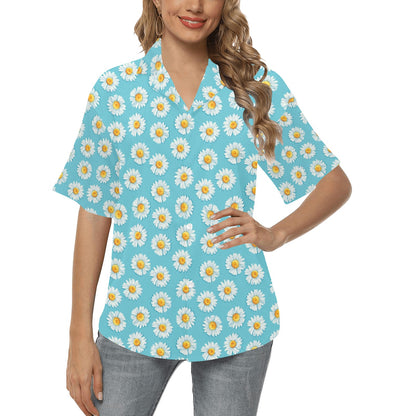 Daisy Pattern Print Design DS03 Women's Hawaiian Shirt