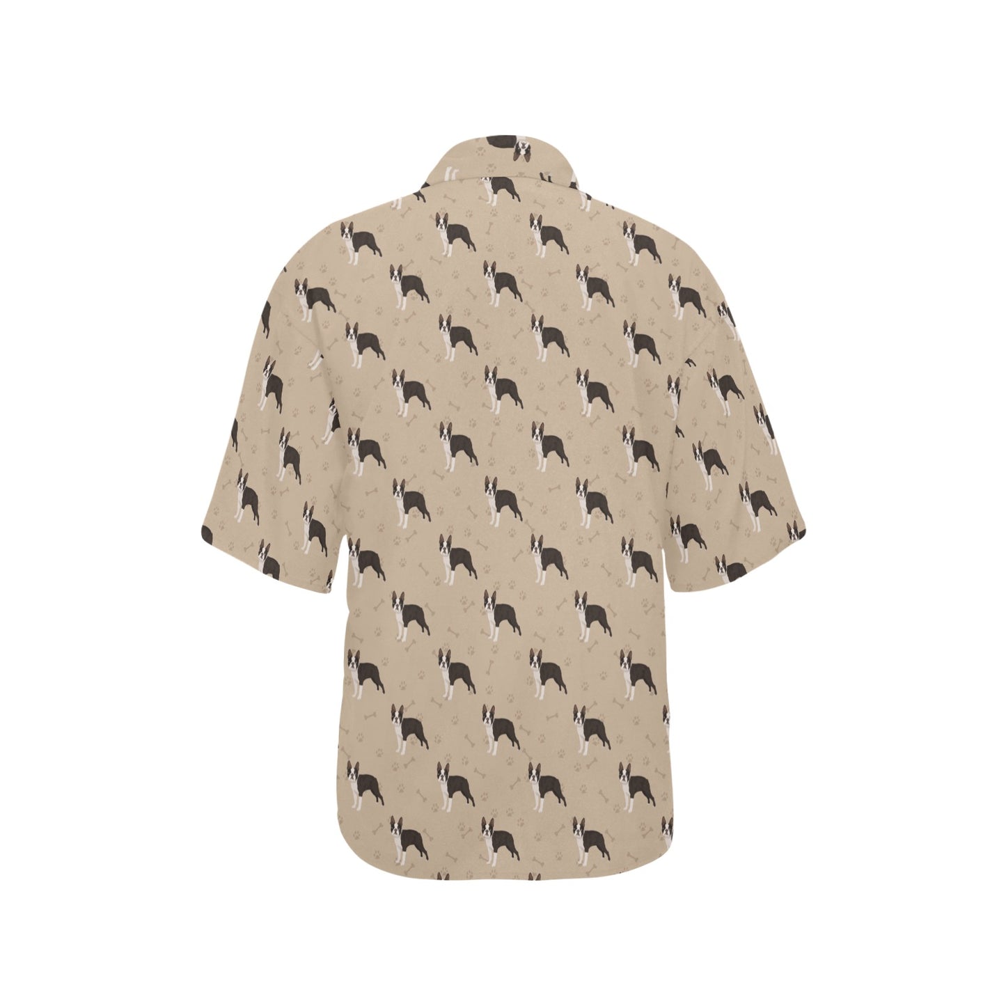 Boston Terrier Pattern Print Design 02 Women's Hawaiian Shirt