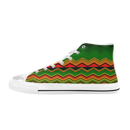 Serape Print Design LKS306 High Top Women's White Shoes
