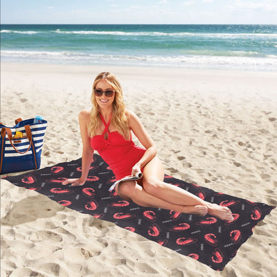 Shrimp Print Design LKS302 Beach Towel 32" x 71"