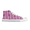 Tie Dye Dark Pink Print Design LKS303 High Top Women's White Shoes