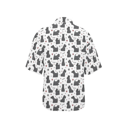 Scottish Terriers Print Design LKS3015 Women's Hawaiian Shirt