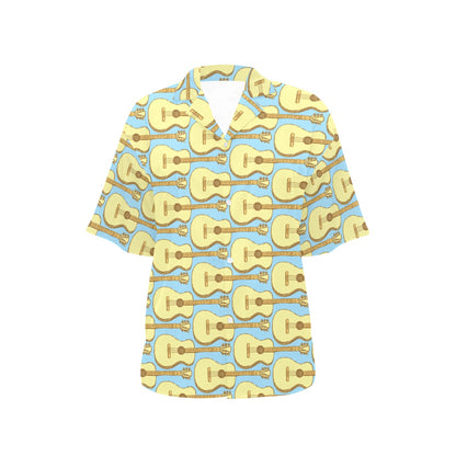 Acoustic Guitar Pattern Print Design 03 Women's Hawaiian Shirt