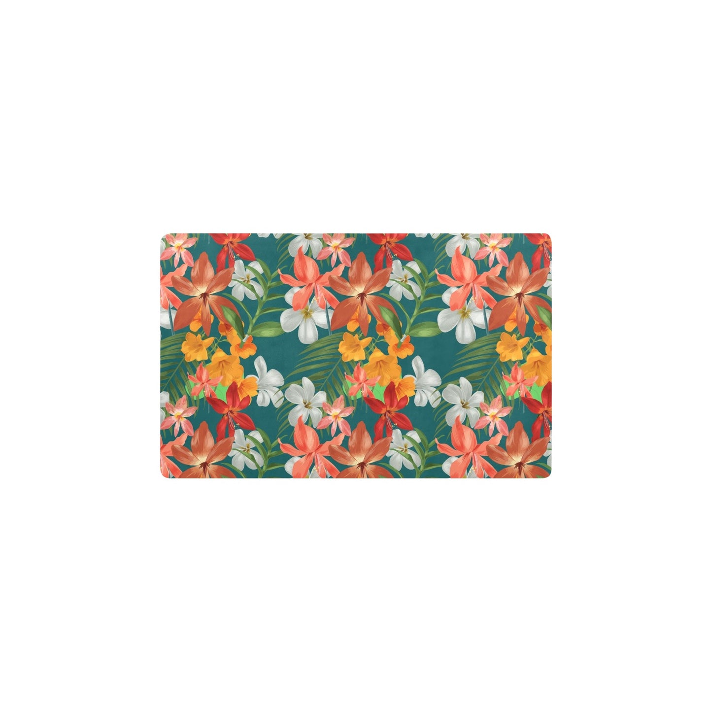 Amaryllis Pattern Print Design AL06 Kitchen Mat