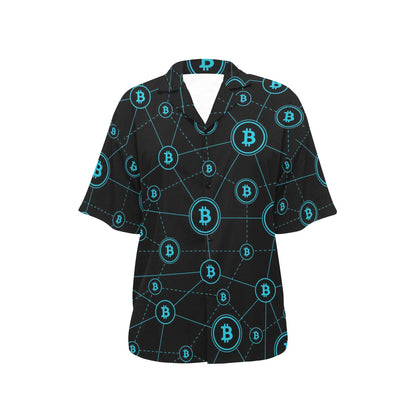Cryptocurrency Pattern Print Design 01 Women's Hawaiian Shirt