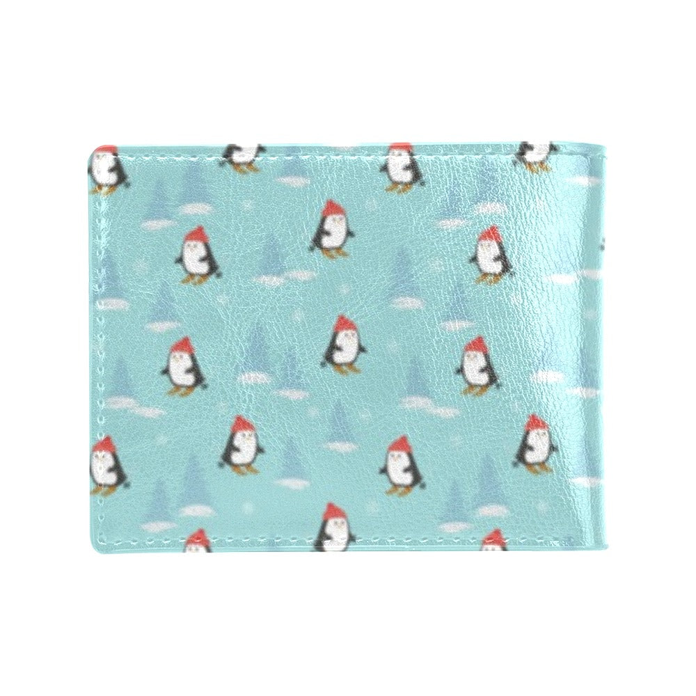 Ski Penguin Print Design LKS304 Men's ID Card Wallet
