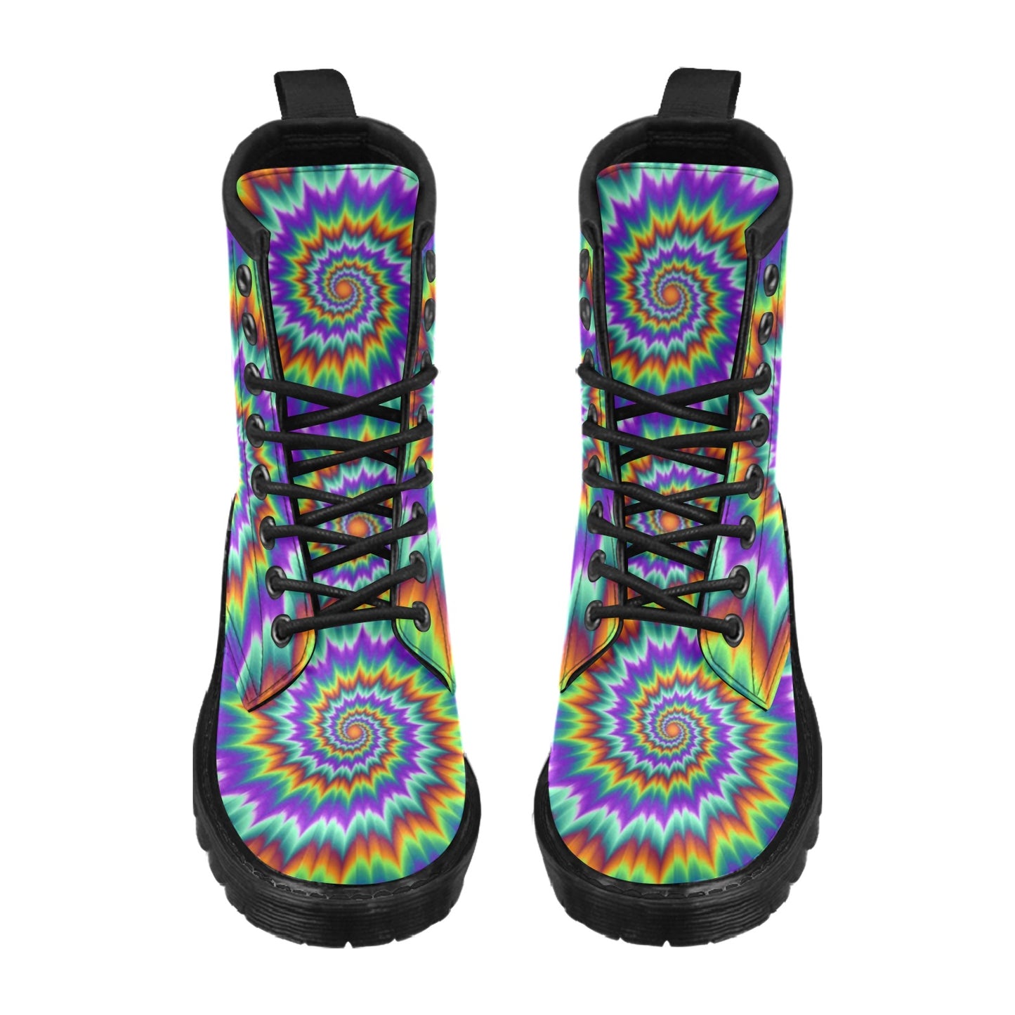 Optical illusion Pulsing fiery spirals Women's Boots