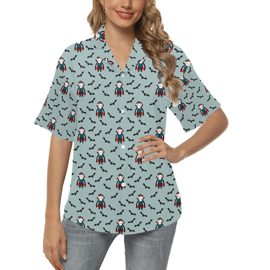 Vampire Print Design LKS304 Women's Hawaiian Shirt