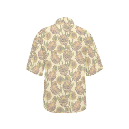 Dahlia Pattern Print Design DH09 Women's Hawaiian Shirt