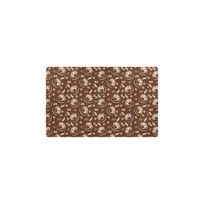 Coffee Pattern Print Design 03 Kitchen Mat