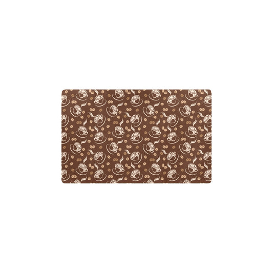 Coffee Pattern Print Design 03 Kitchen Mat