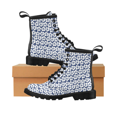 Hibiscus Blue Hawaiian Flower Pattern Women's Boots