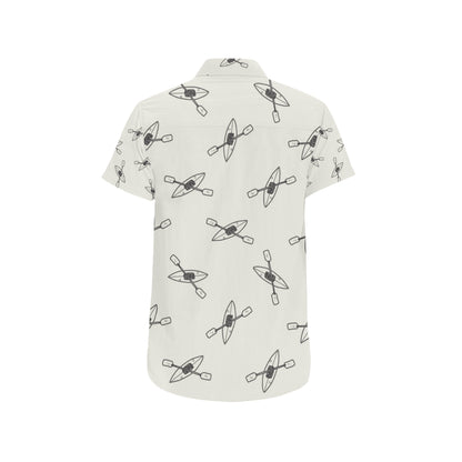 Kayak Pattern Print Design 01 Men's Short Sleeve Button Up Shirt