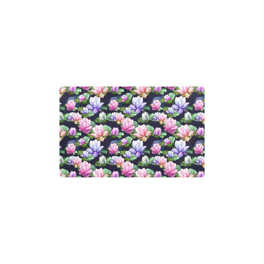Lotus Flower Print Design Kitchen Mat