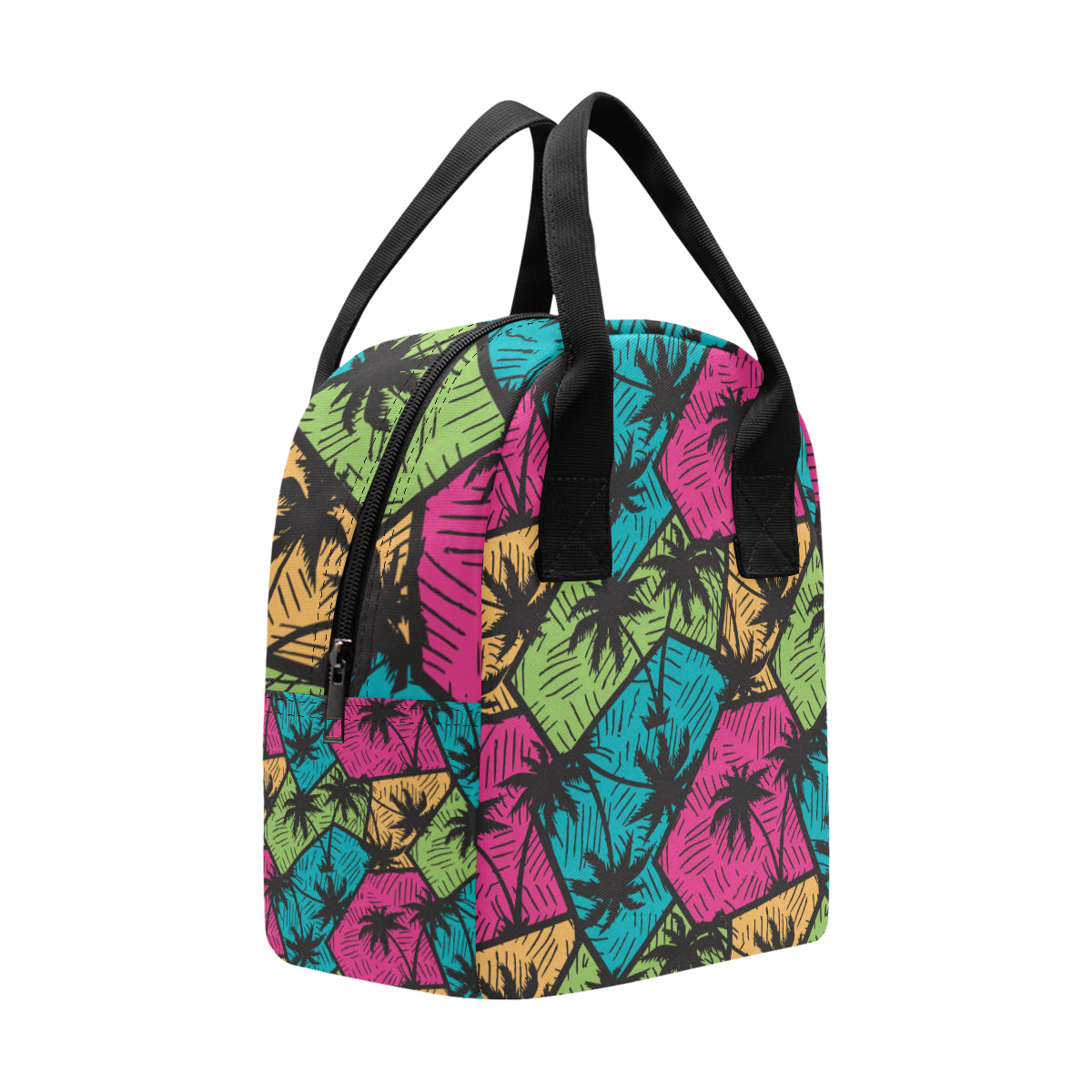 Palm Tree Pattern Print Design PT09 Insulated Lunch Bag