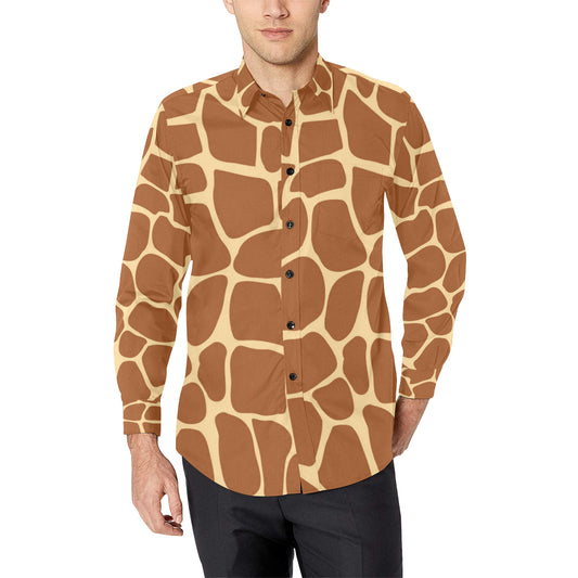 Giraffe Texture Print Men's Long Sleeve Shirt
