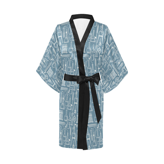 Chemical Pattern Print Design 05 Women's Short Kimono