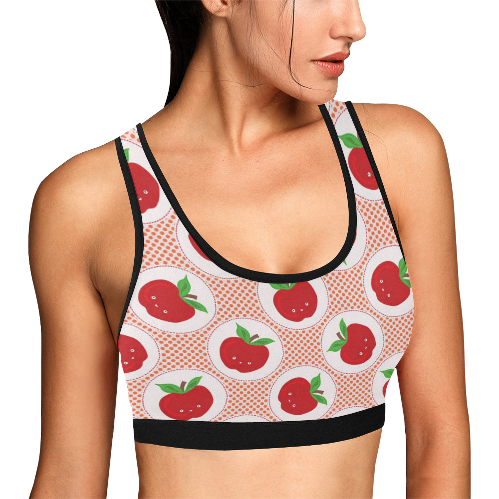 Apple Pattern Print Design AP08 Sports Bra