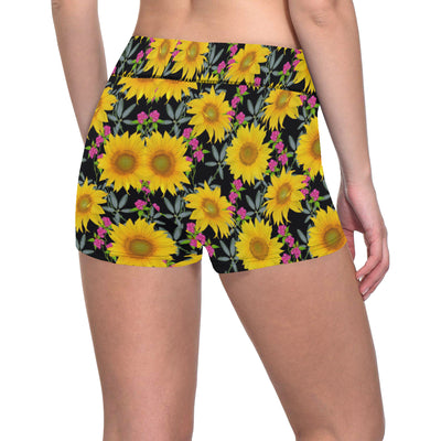 Sunflower Pattern Print Design SF014 Yoga Shorts