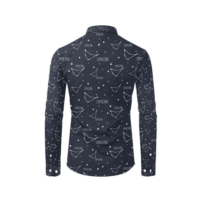 Capricorn Zodiac Pattern Print Design 01 Men's Long Sleeve Shirt