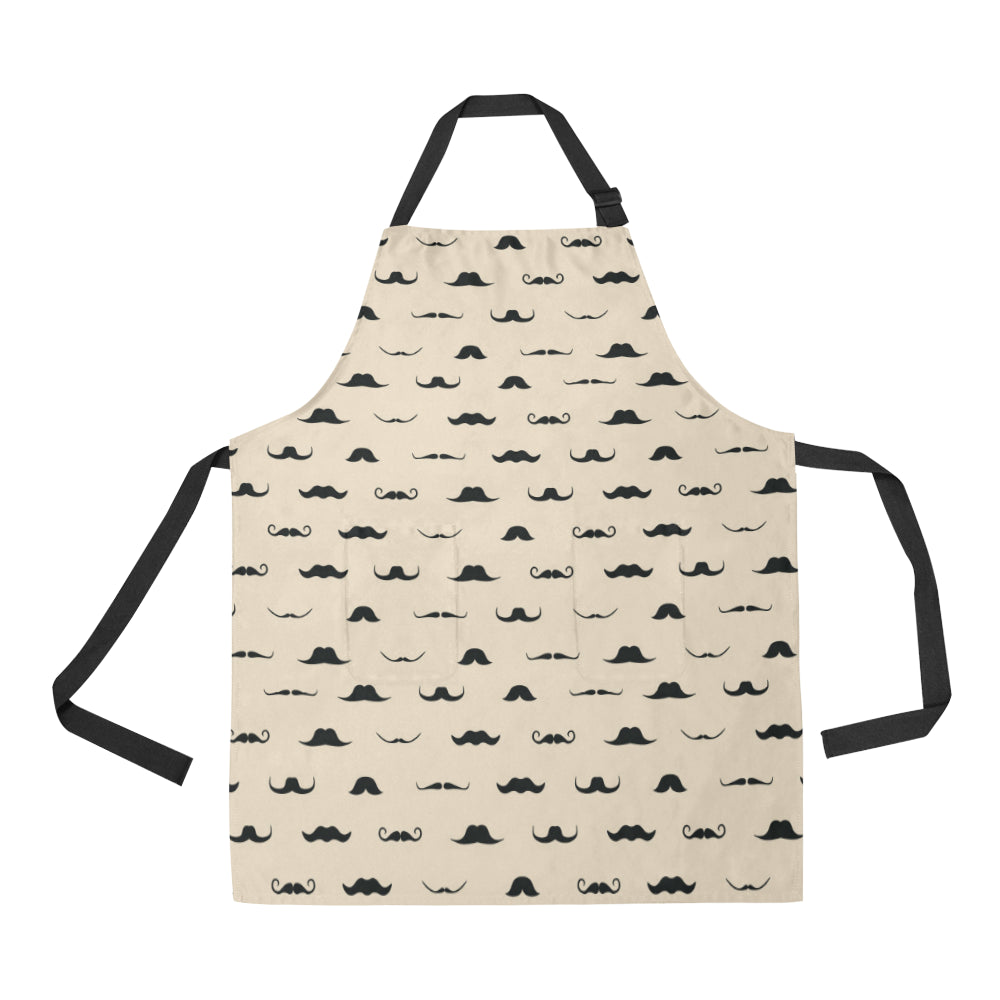 Mustache Pattern Print Design A03 Apron with Pocket