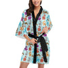 Bear Cute Pattern Print Design 03 Women's Short Kimono