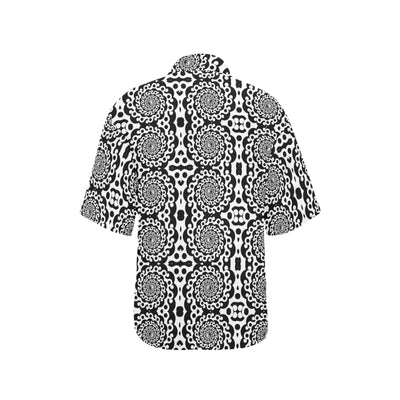 Yin Yang Spiral Design Print Women's Hawaiian Shirt