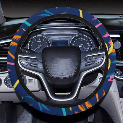 Palm Tree Pattern Print Design PT013 Steering Wheel Cover with Elastic Edge